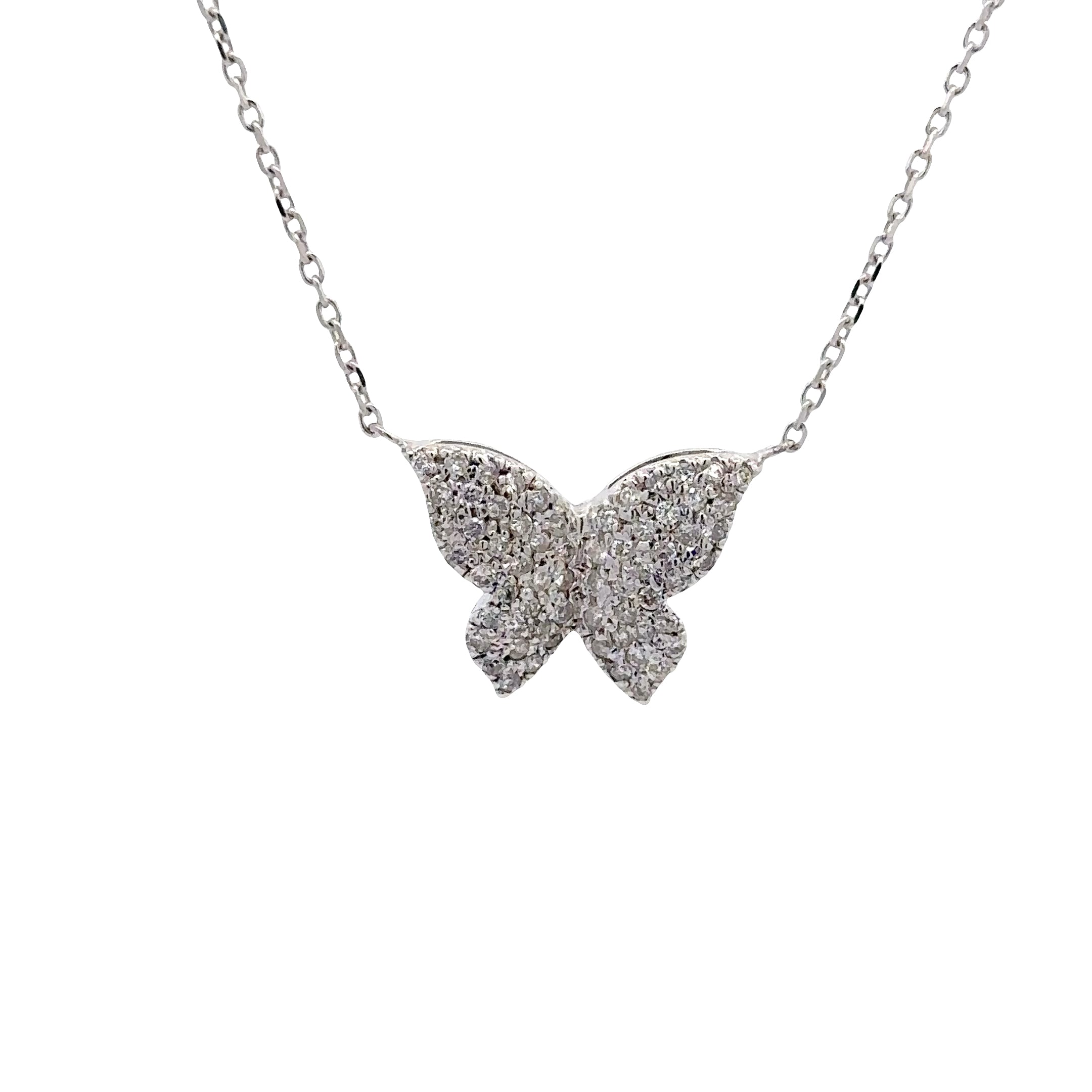 WD1874 14kt God Pave Diamond Bitterfly Necklace