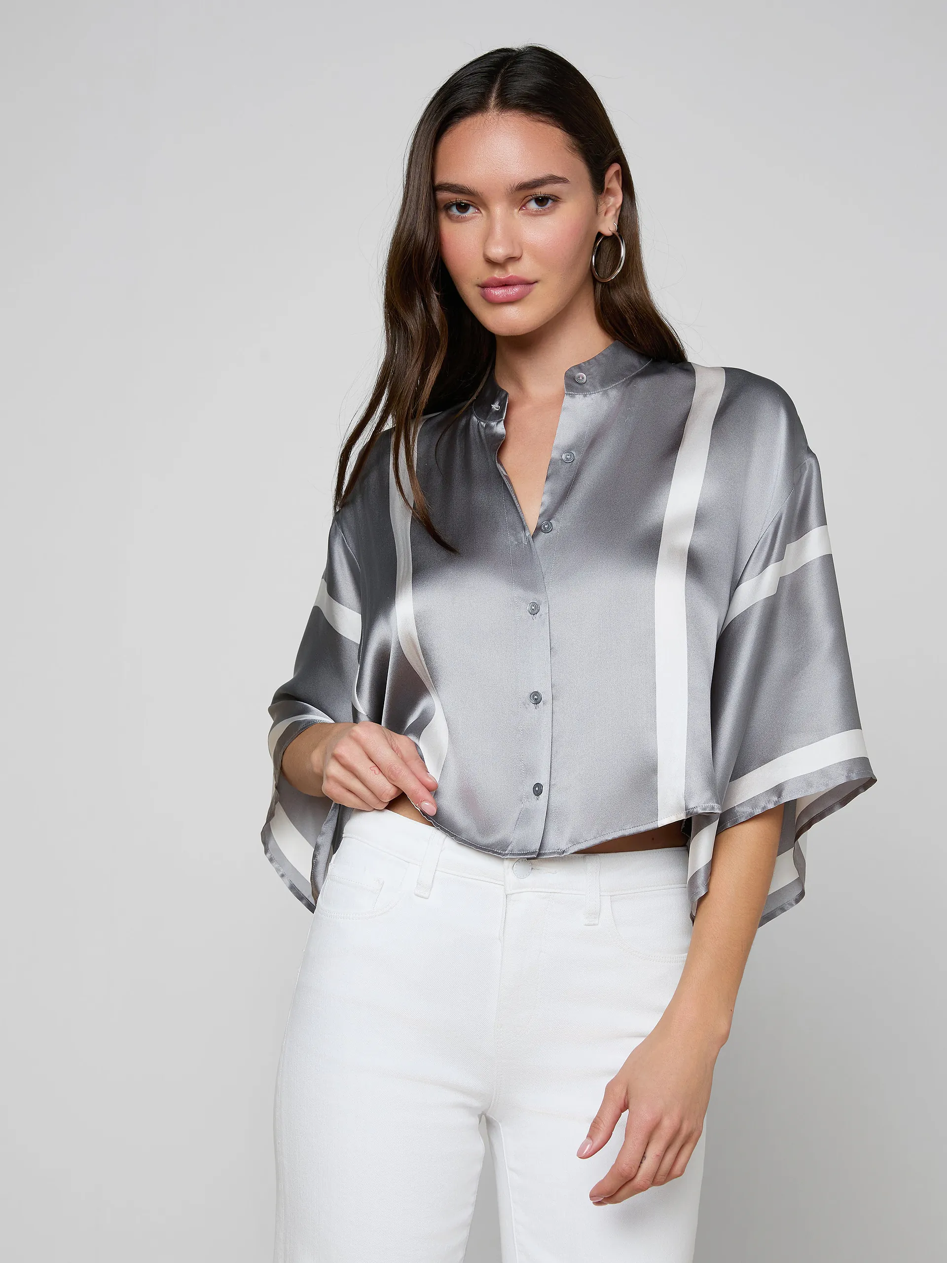 40788LGS-GRSW Dru Silk Blouse