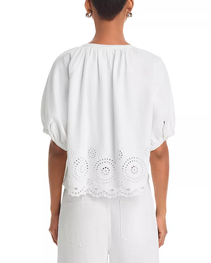 7067em182 Frame The Resort Eyelet Shirt