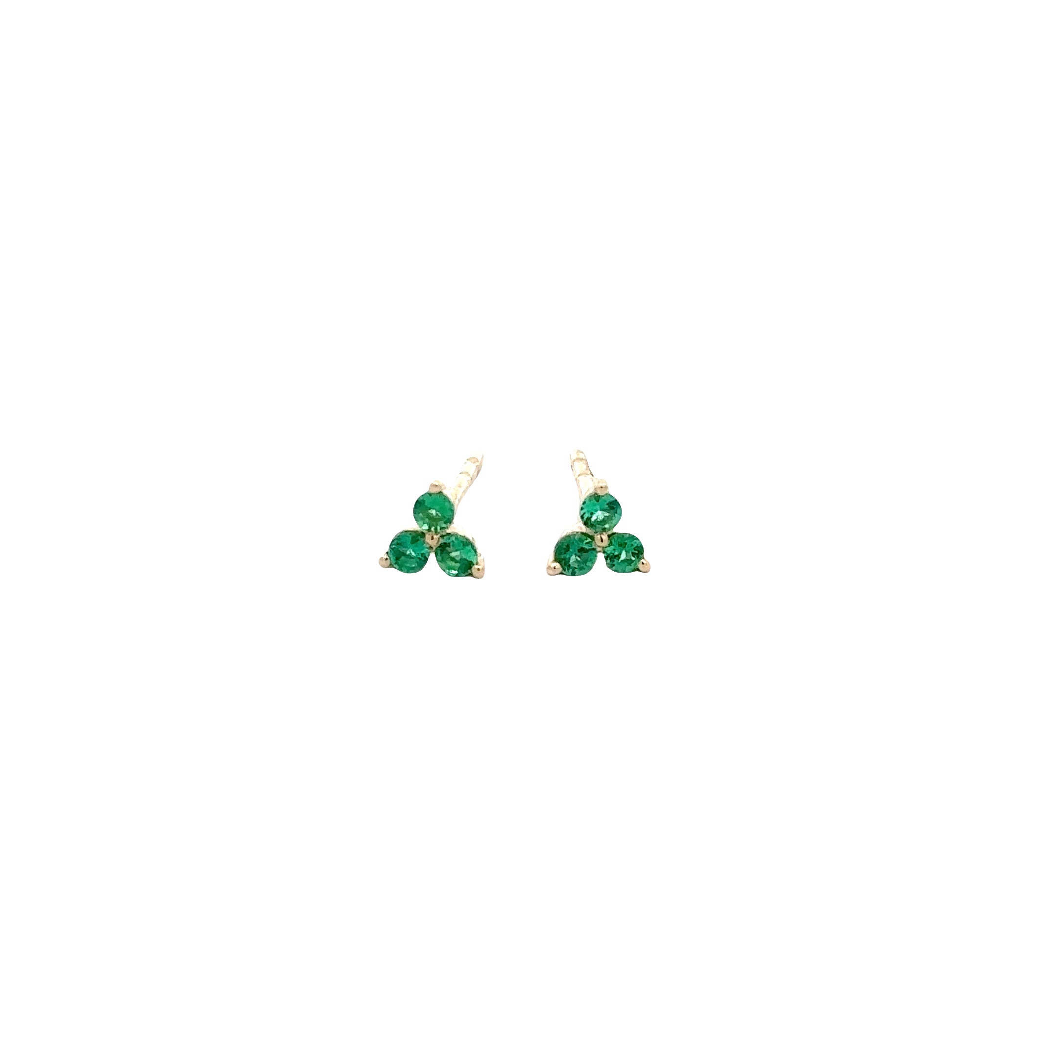 WD1817 14kt Gold Green Emerald Studs