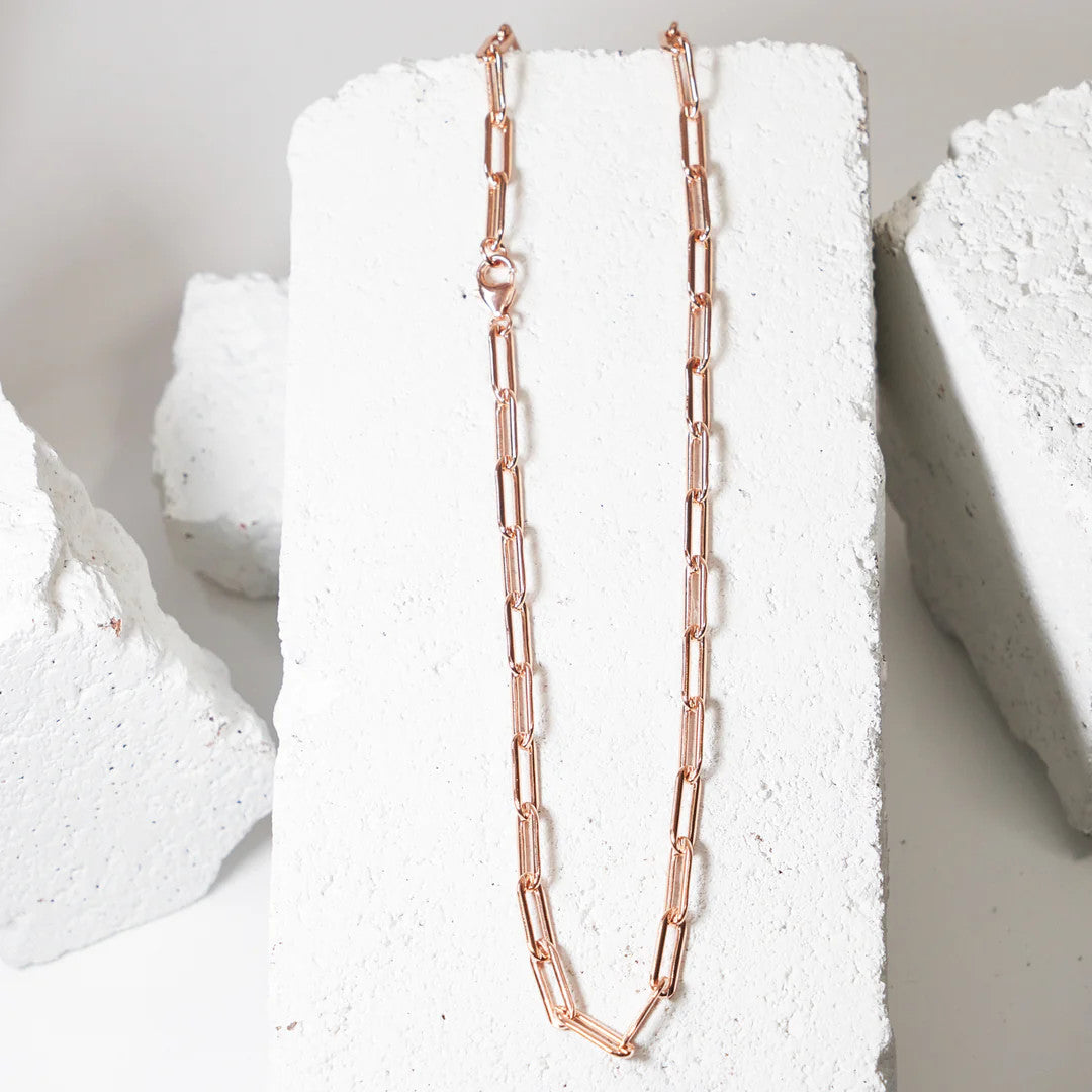 LG115 LOVE Grenades 14kt goldfill Heavy weight paperlink chain necklace