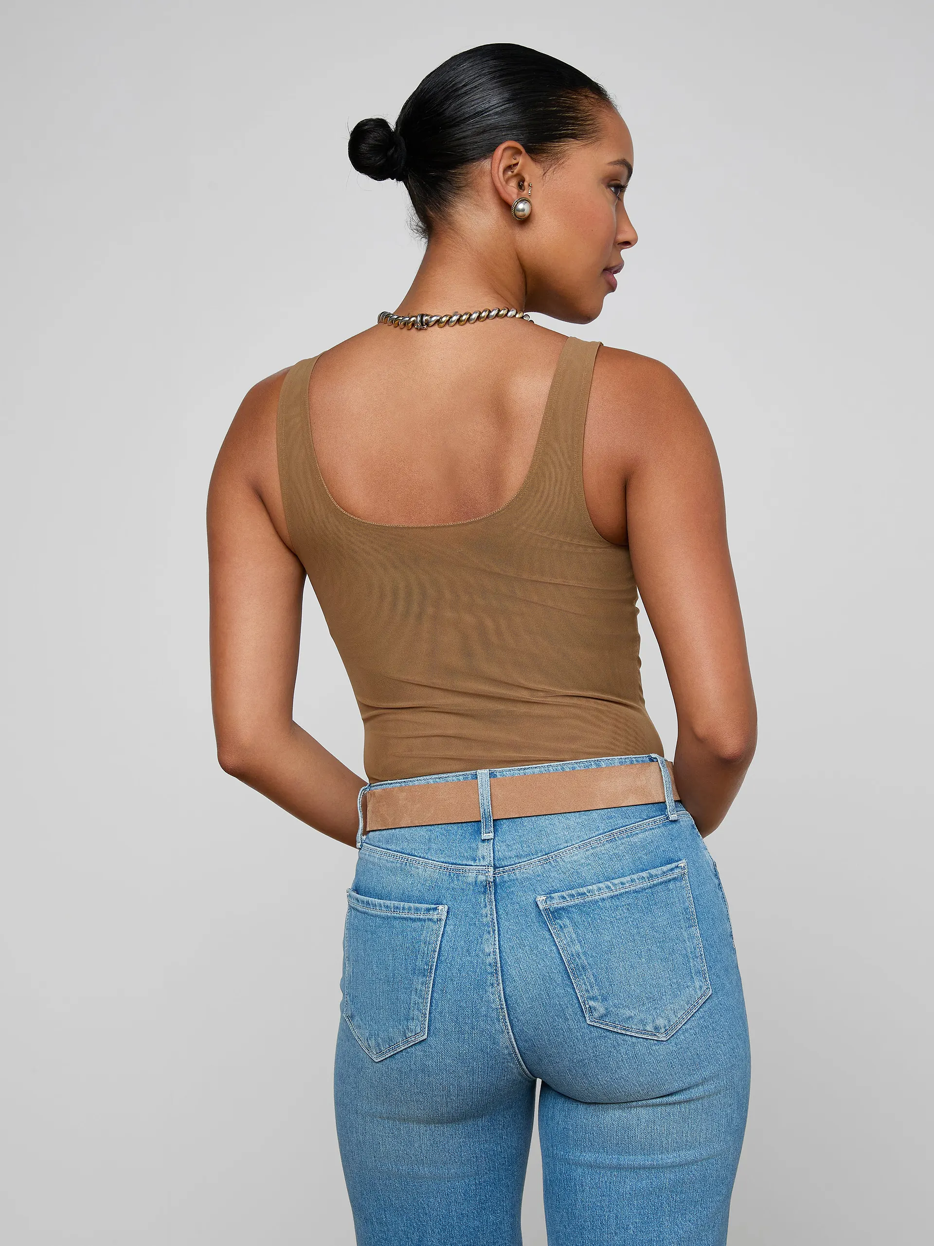 5842PRMdkmk L'AGENCE Kalea Mesh Bodysuit