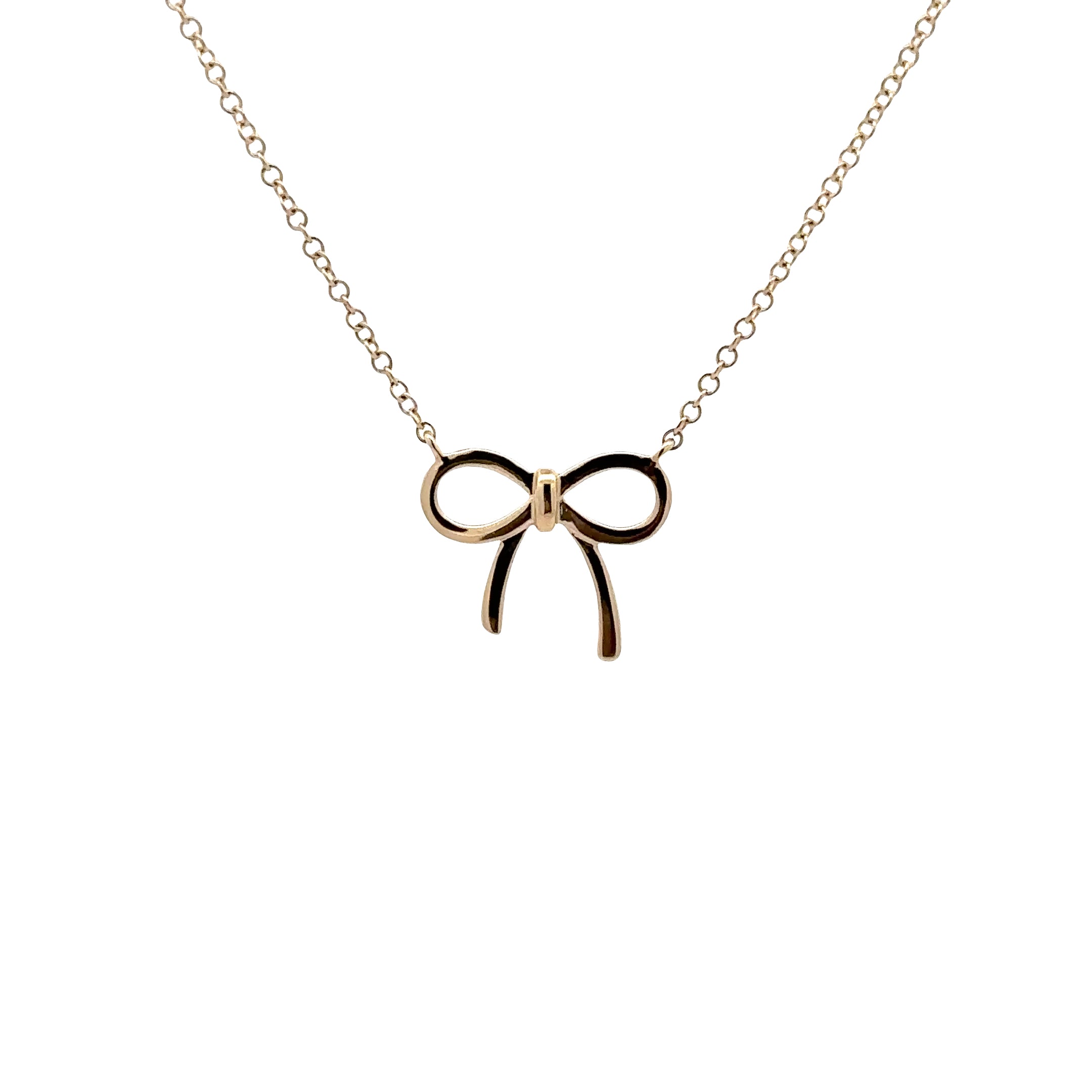 WD1834 14kt Gold Bow Necklace