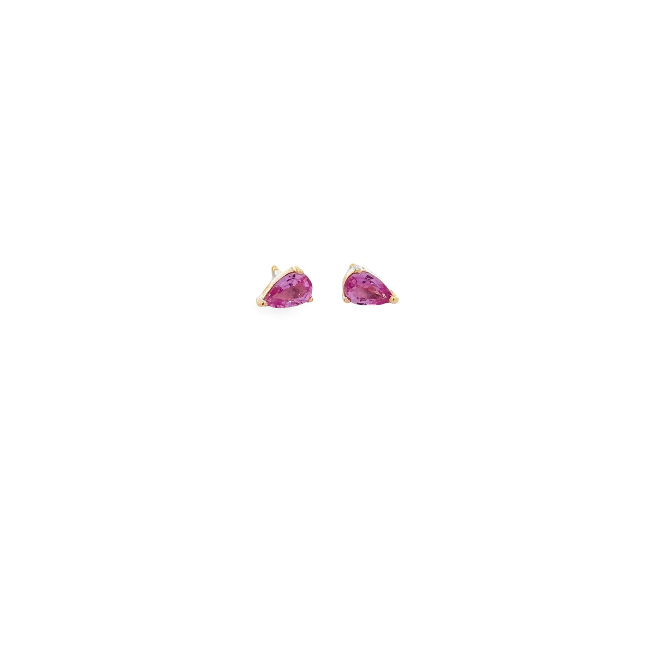 WD1293 14kt Gold Pink Sapphire Stud Earrings