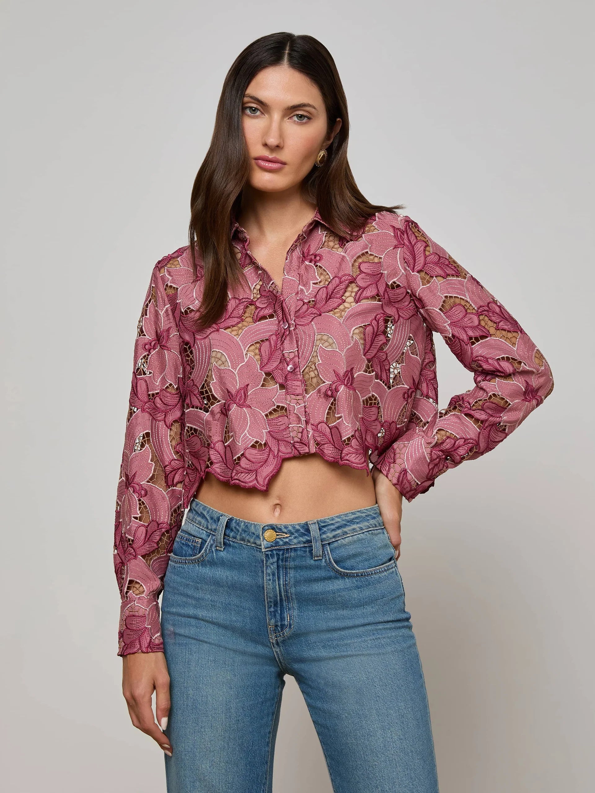 40639QCFmmce Akemi Cropped Button Down