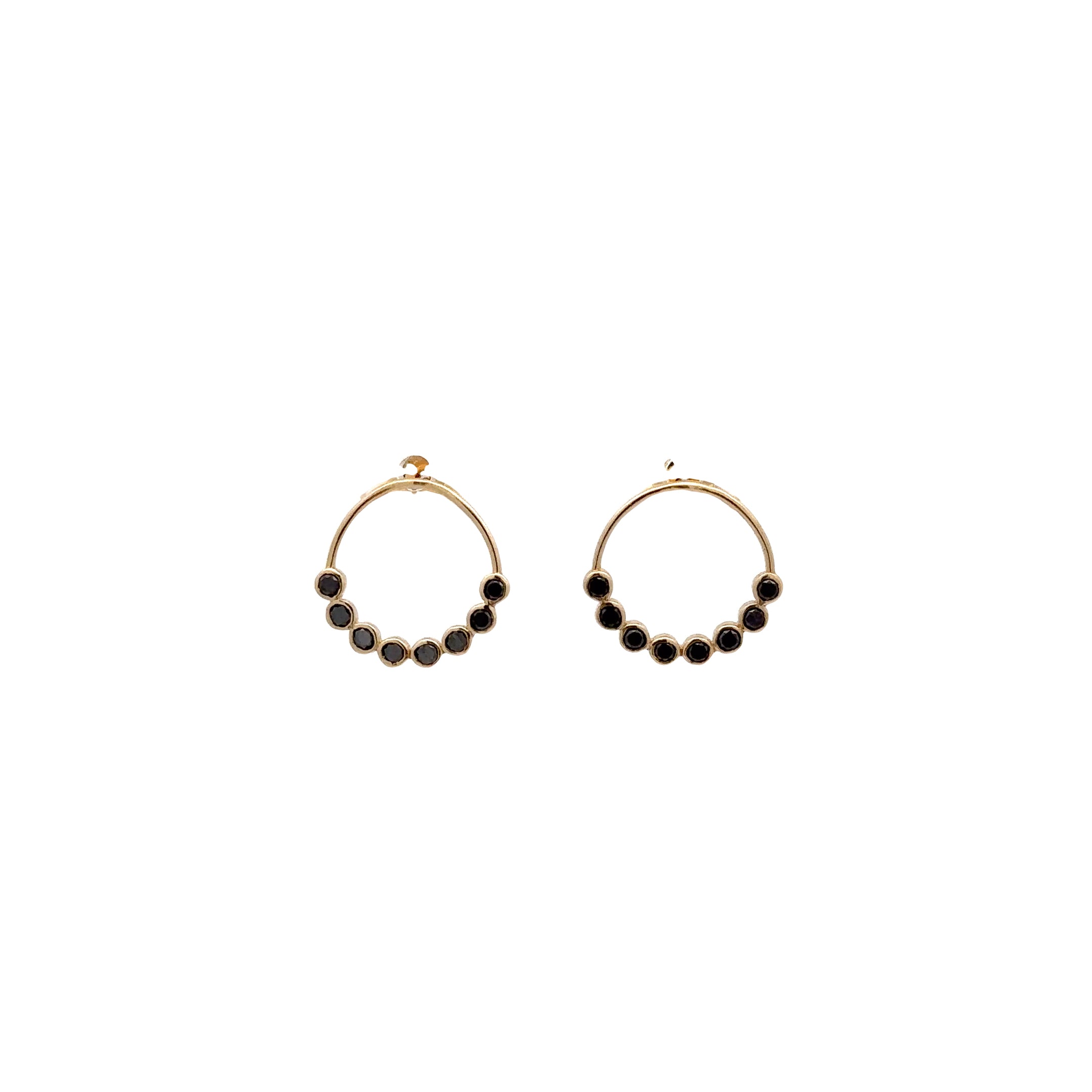 WD1235 14kt Gold with Black Diamond Detail Earrings
