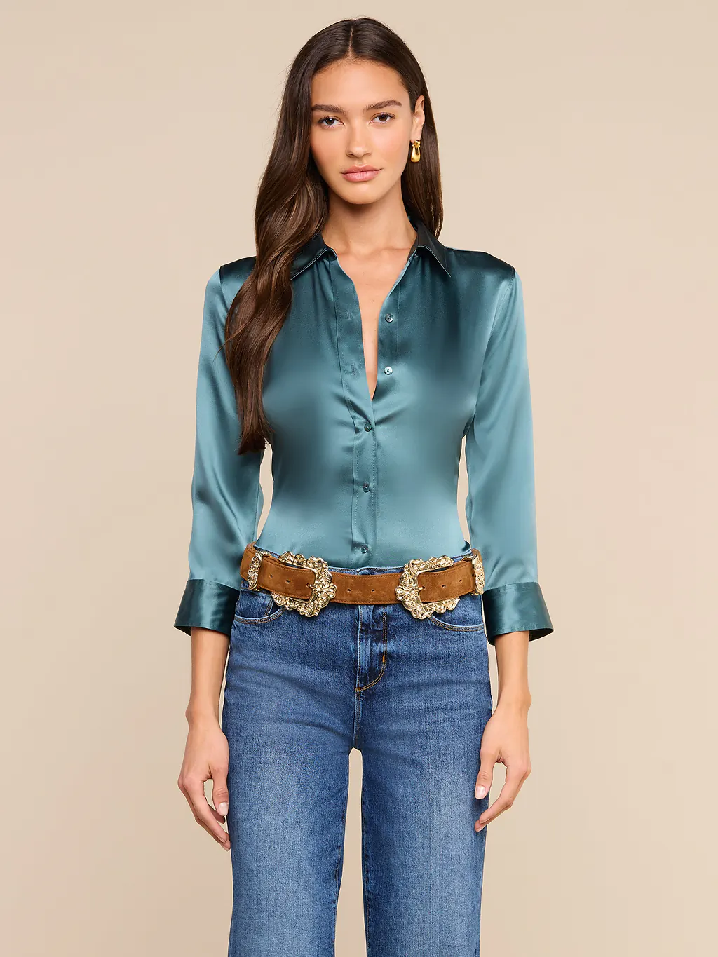 40126CLWcb L'AGENCE Dani 3/4 Sleeve Blouse