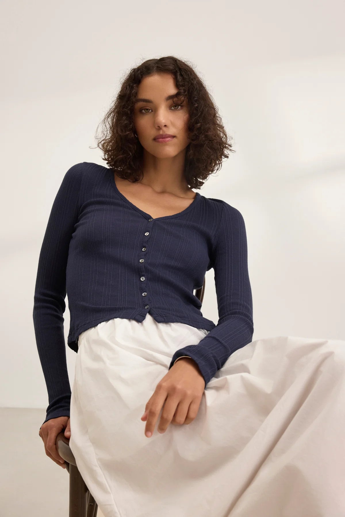 DREW06n Velvet Drew Pointelle Cardigan