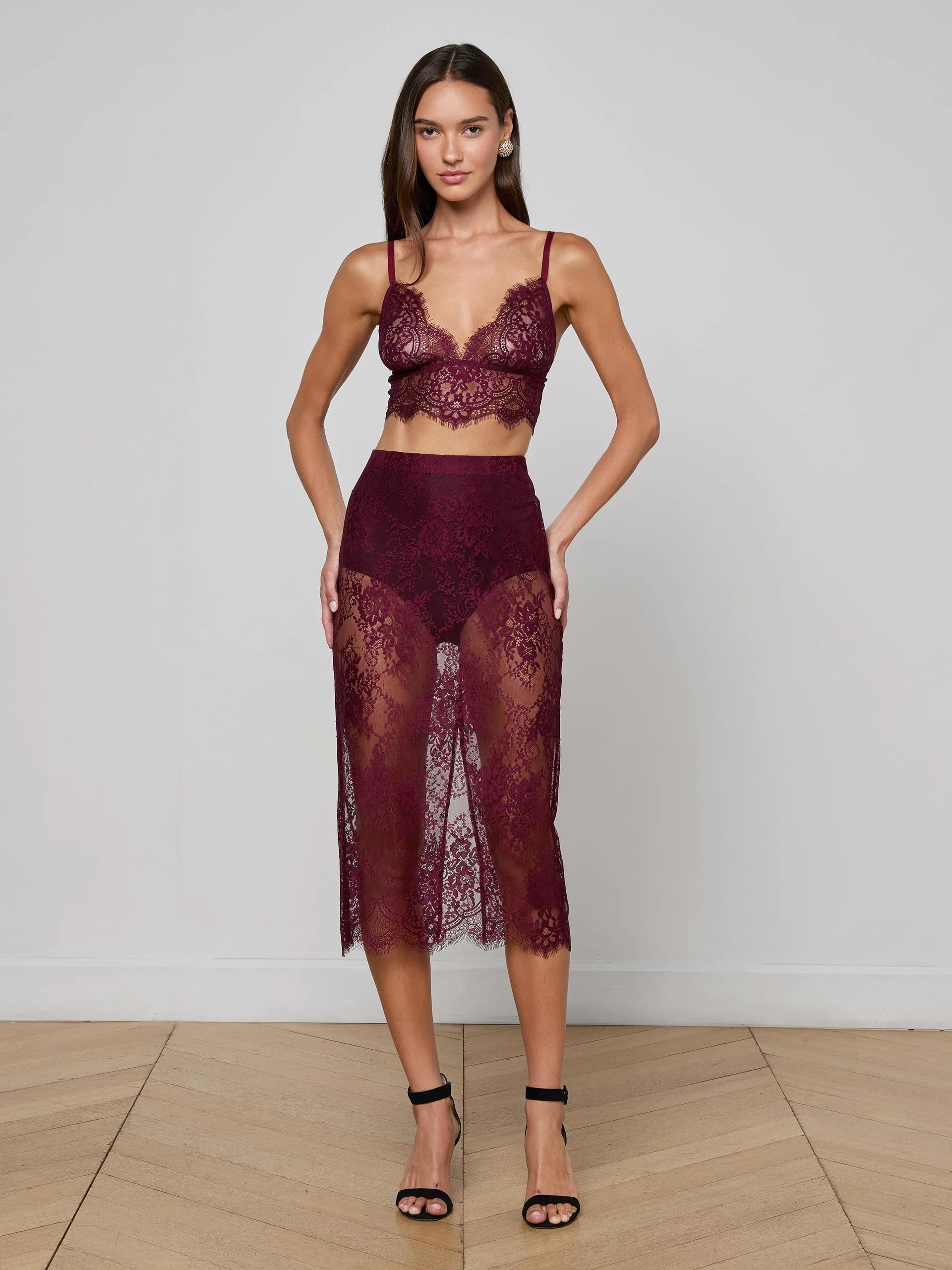 3420LYTdp L'AGENCE Makene Lace Pencil Skirt
