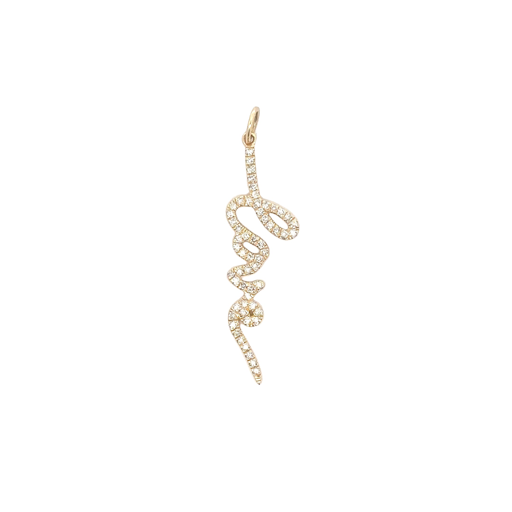 WD1798 14kt Gold Diamond Love Pendant