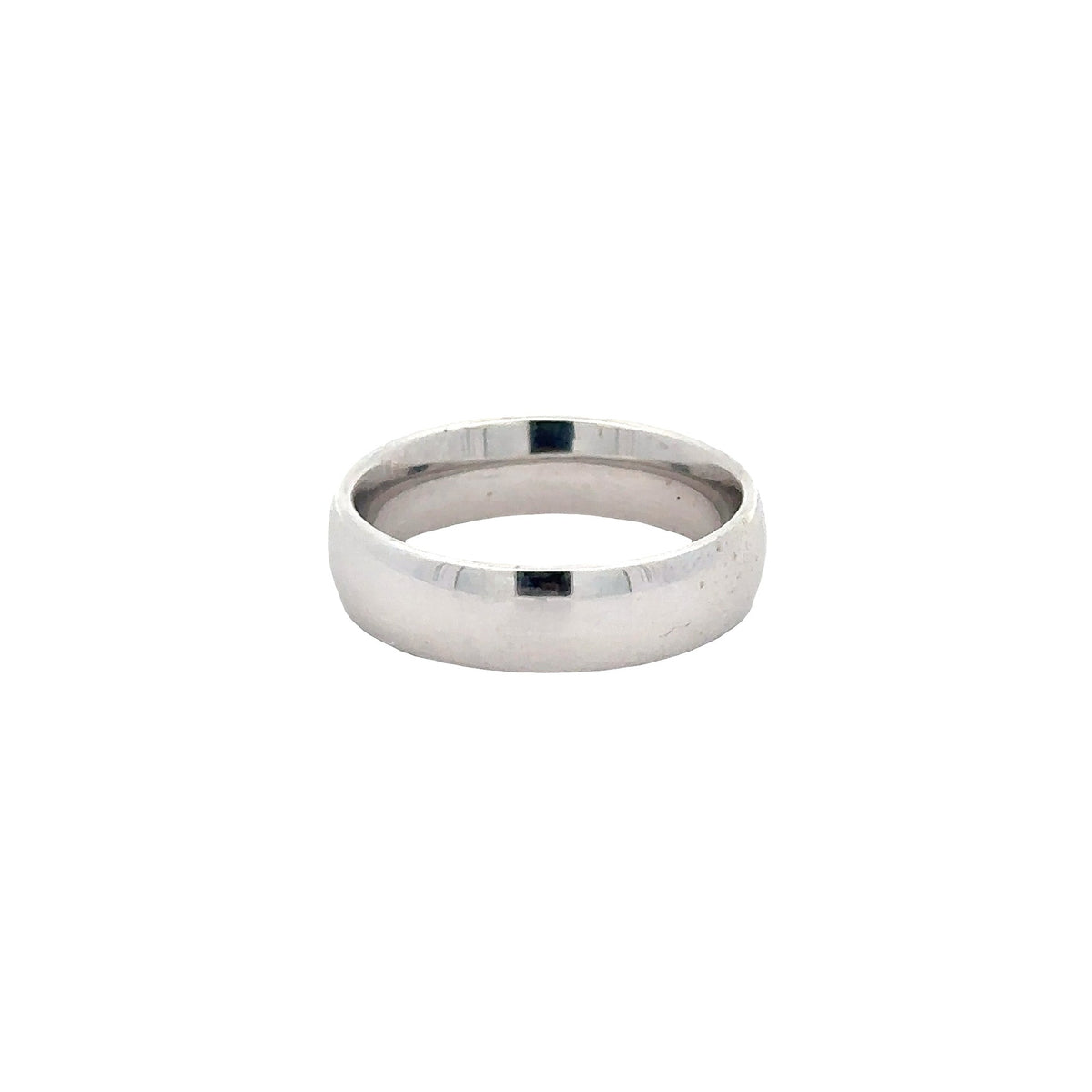 14kt white gold rounded edge men's band by Annmarie D'Ercole