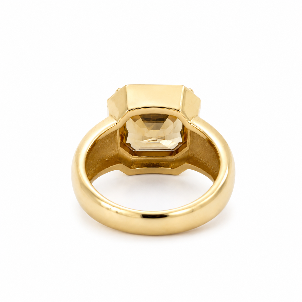 WD1968 14K Yellow Gold Brown Zircon Statement Ring