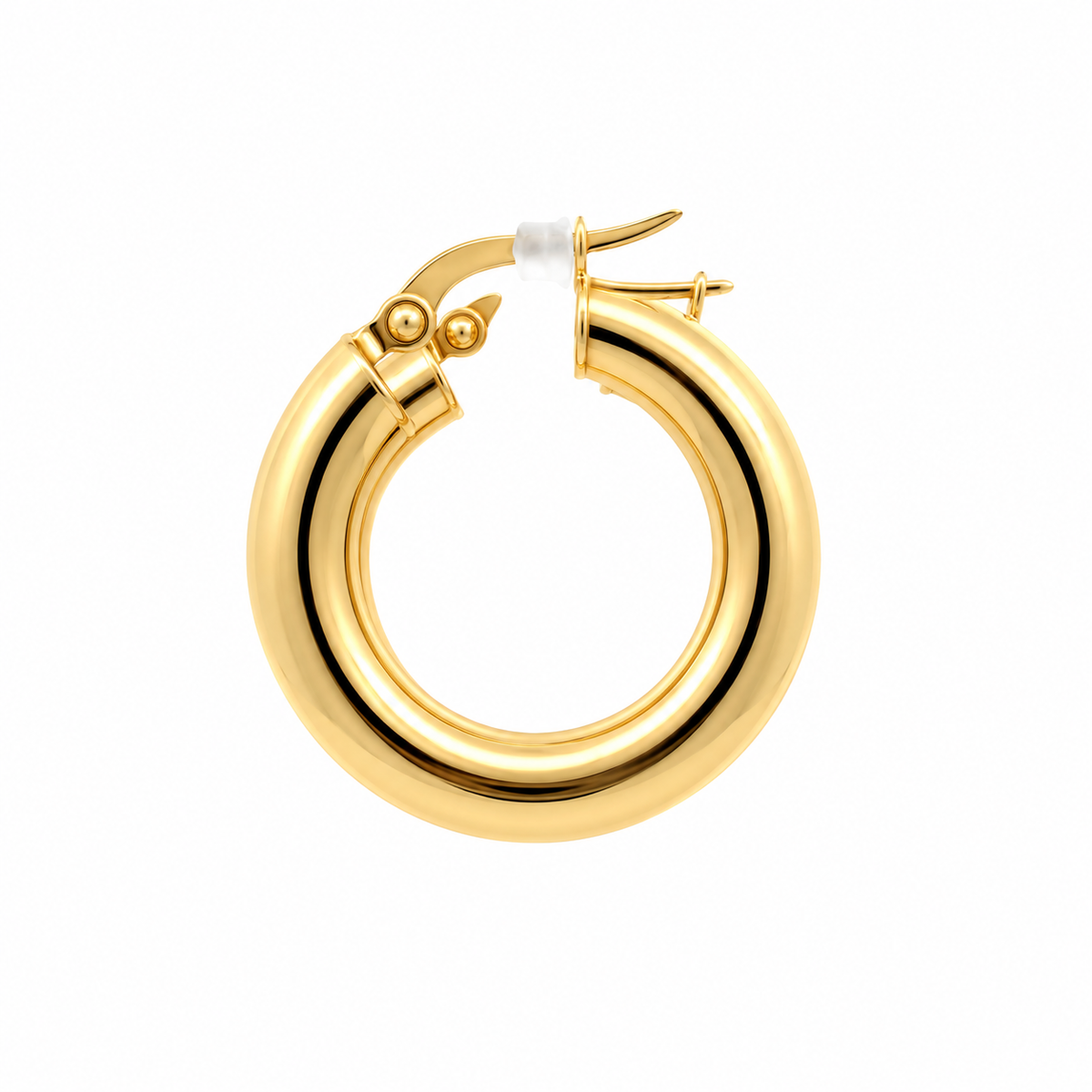 WD1983 14KT Yellow Gold Italian Hoop Earrings
