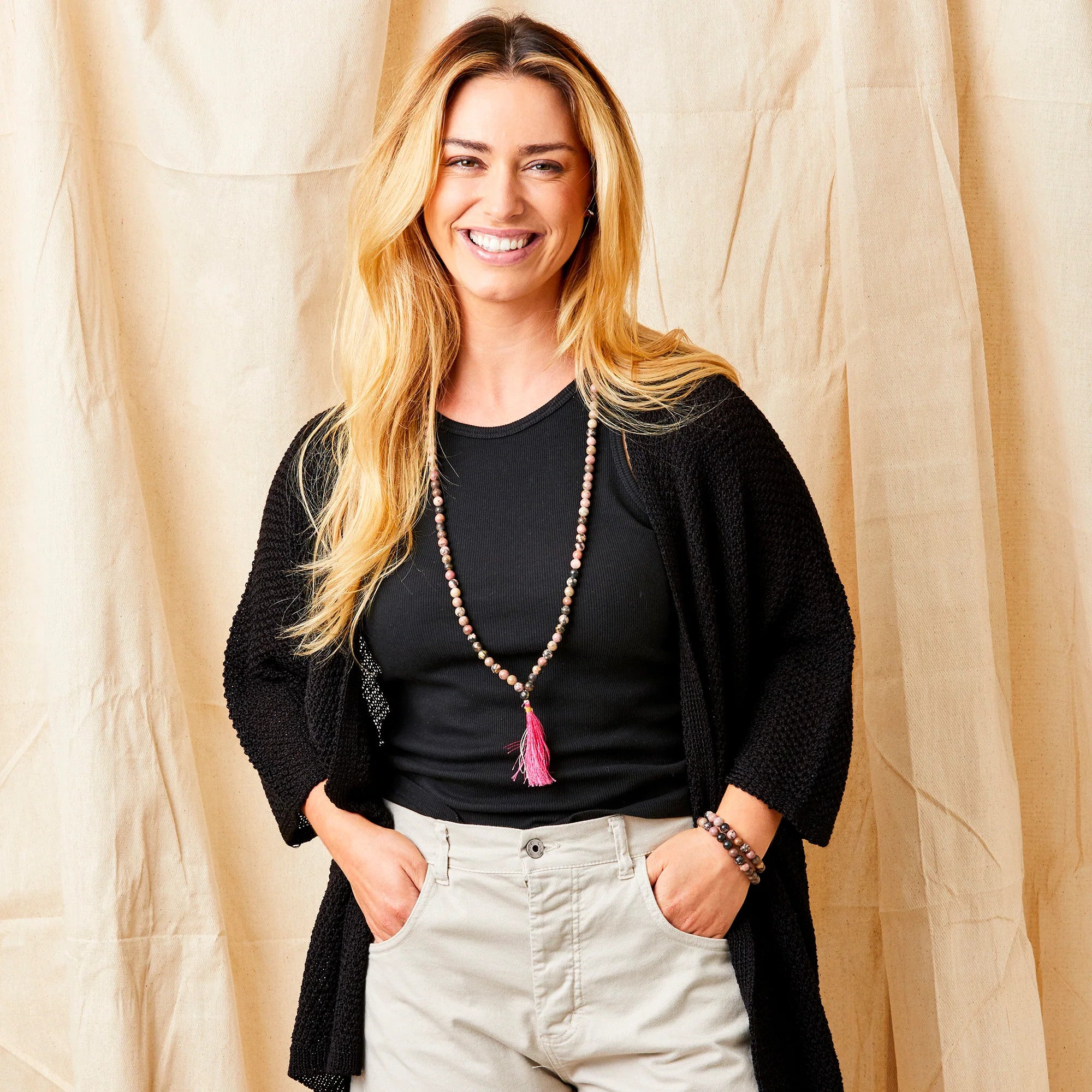 Ferelithb Suzy D Open Weave Knit Cardigan