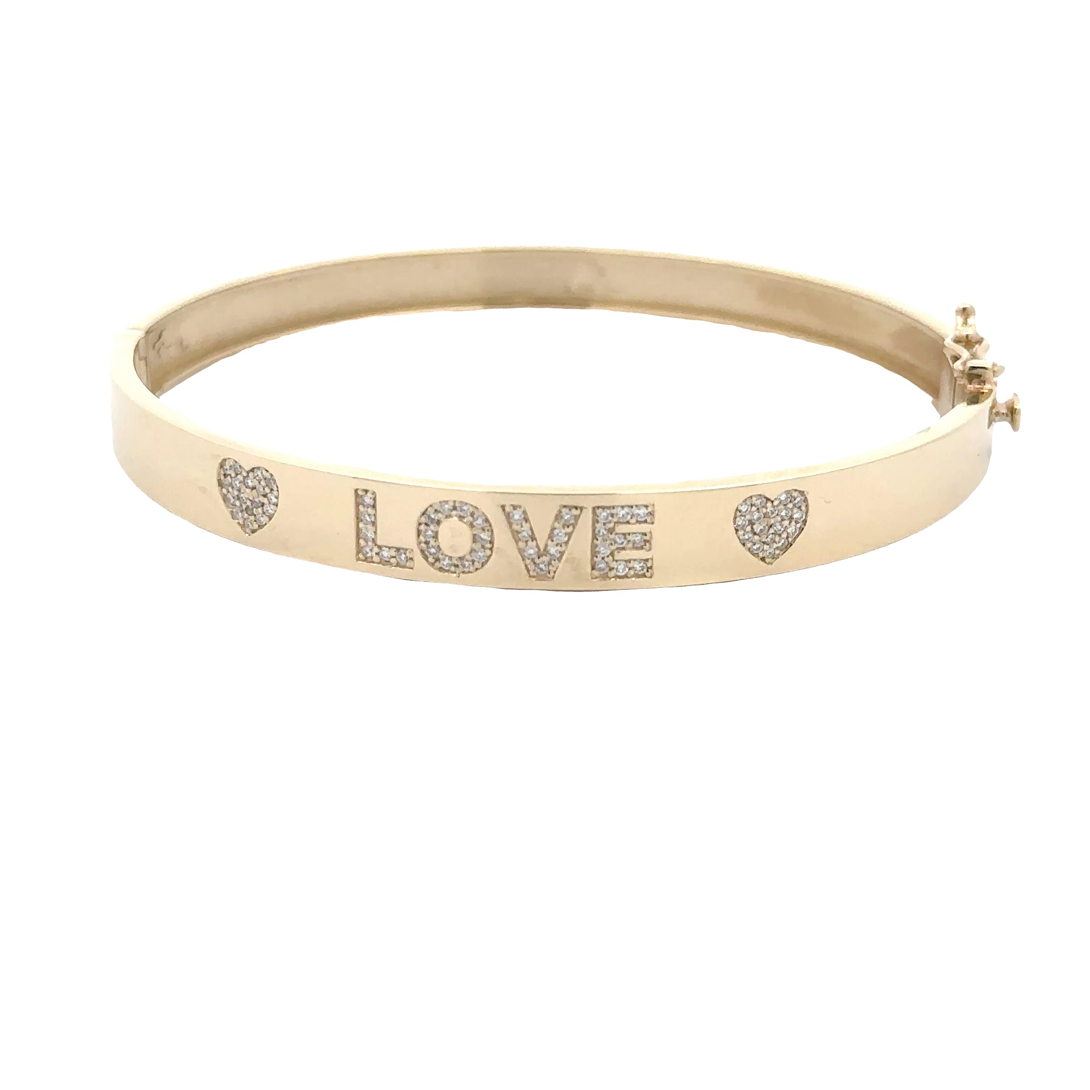 WD1805 14kt Gold Diamond Love Bangle