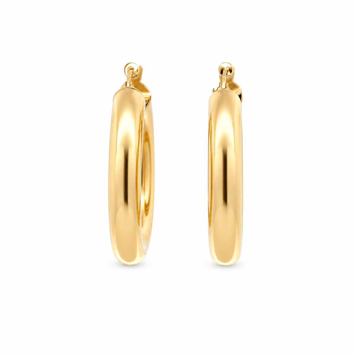14kt yellow gold Italian hoop earrings by Annmarie D'Ercole