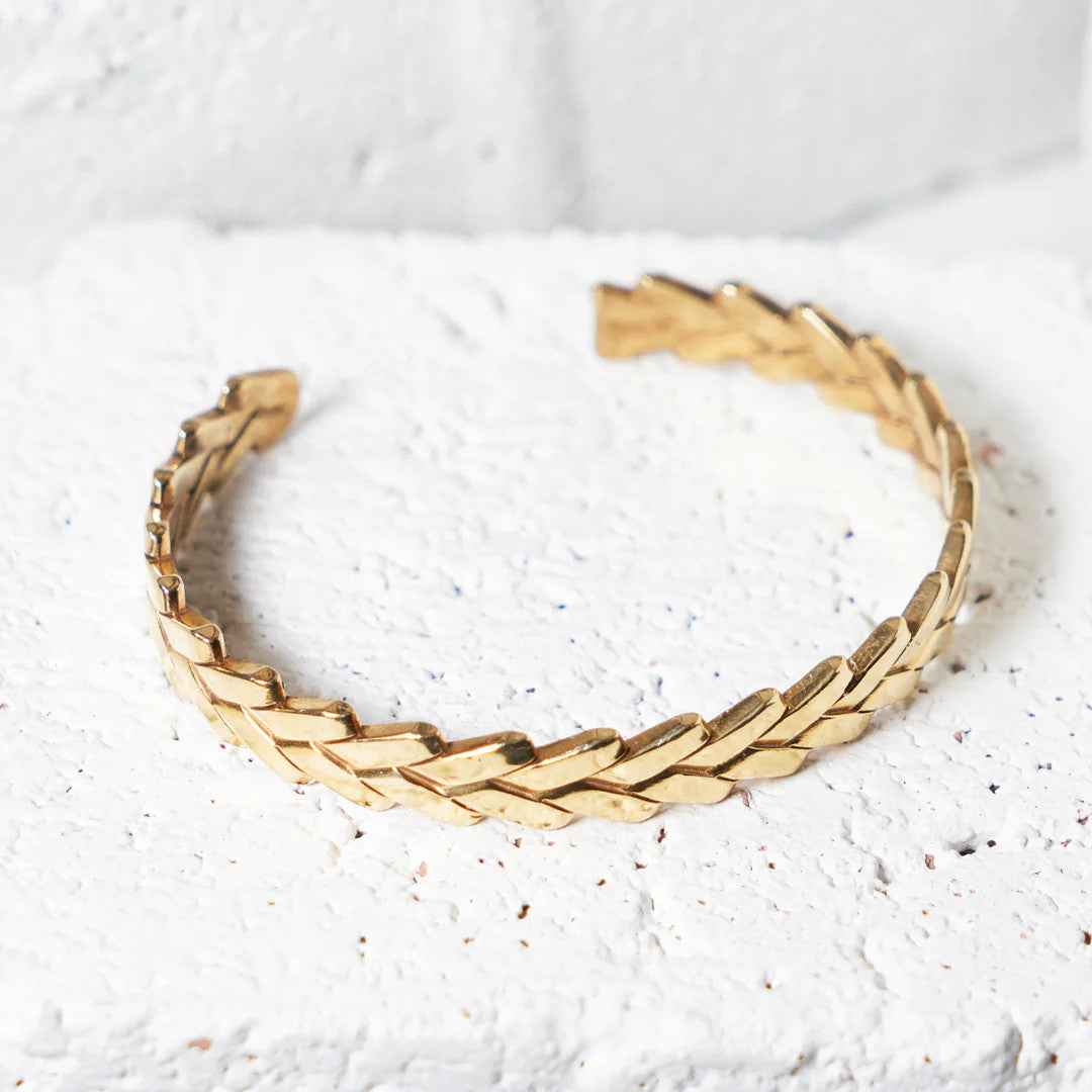 LG123 LOVE GERNADES Love, Faith, Hope braided cuff bracelet