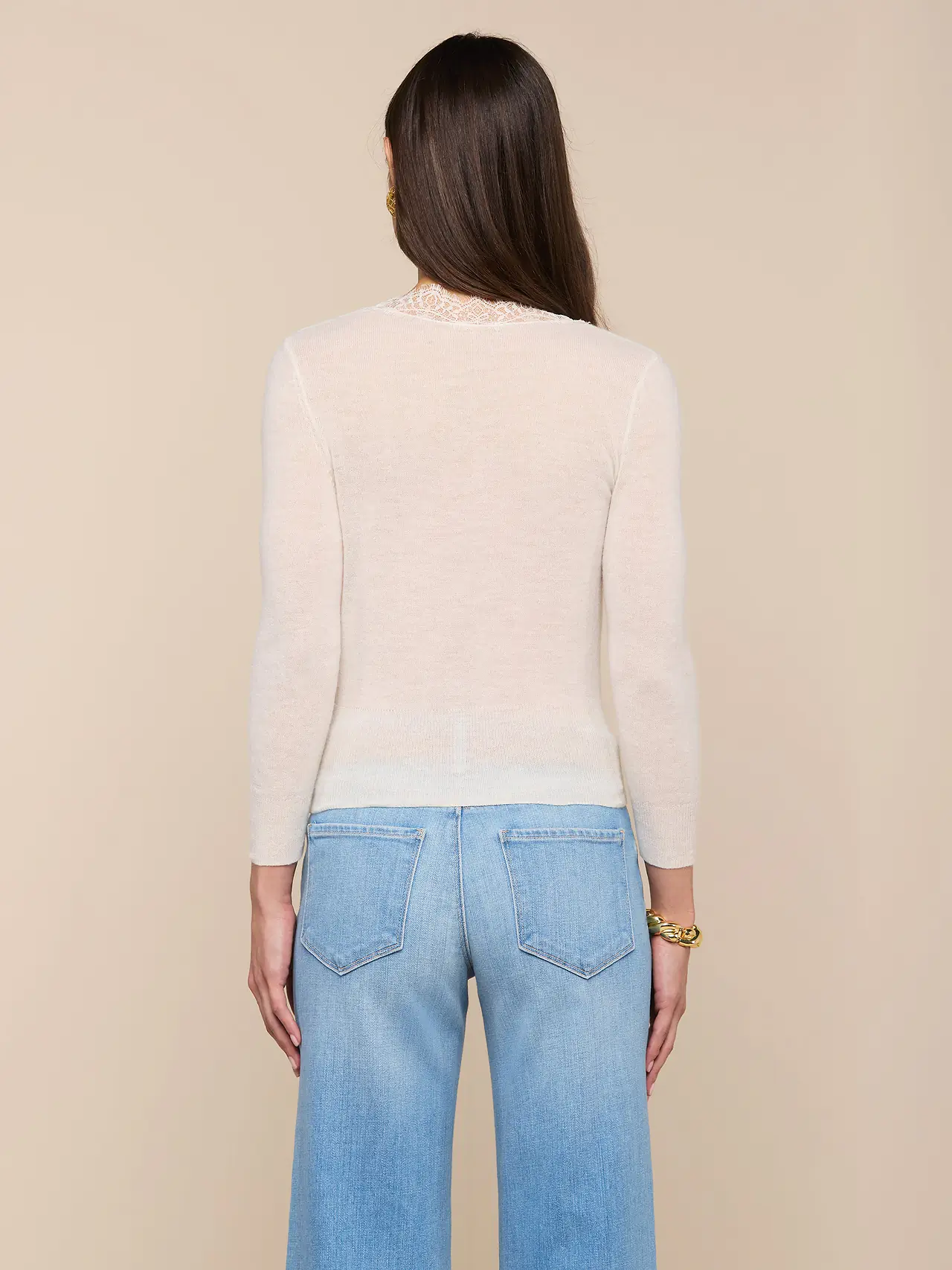 80223rca L'AGENCE The Eluna Lace detail Cardigan