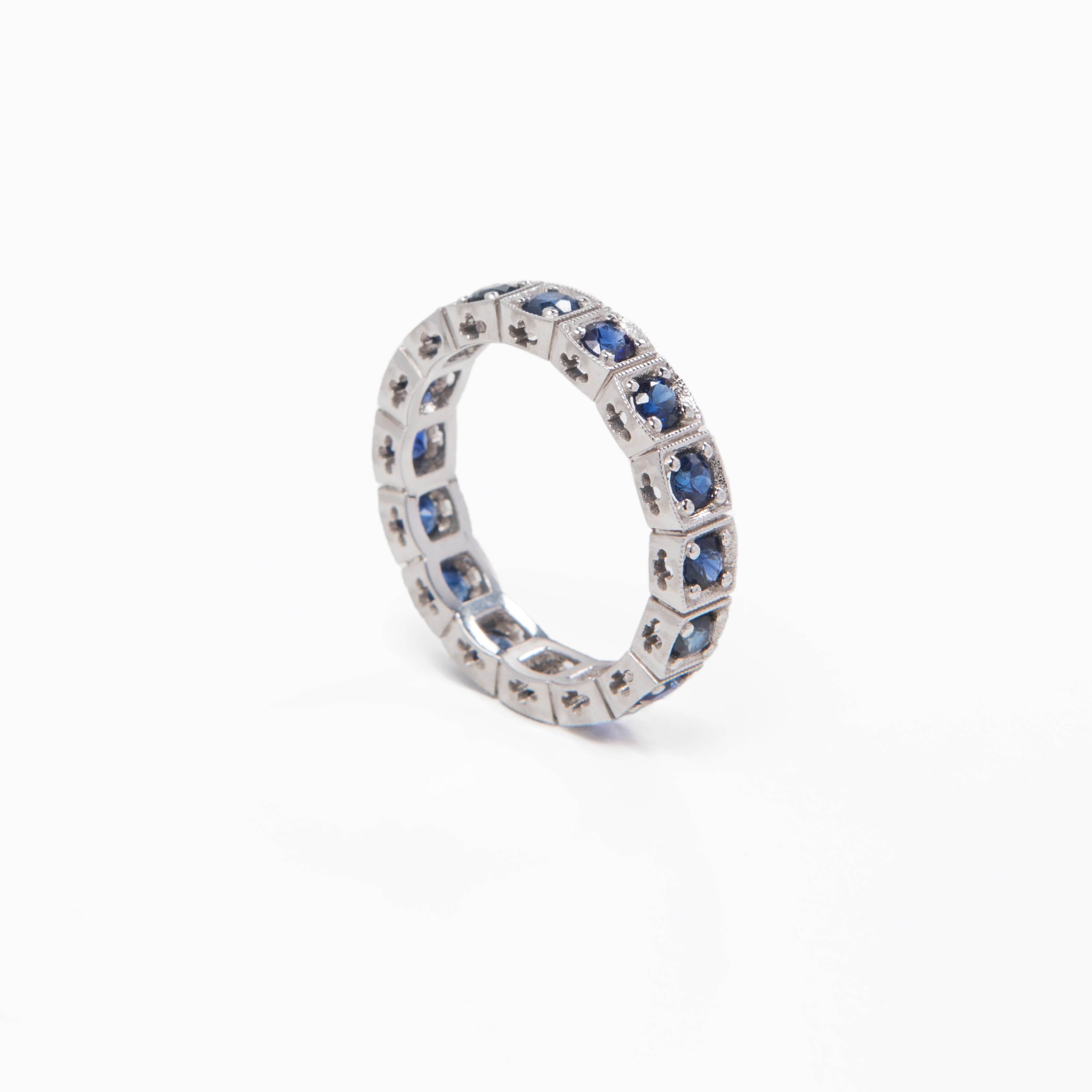 WD385 The Cushion Bezel Eternity Band