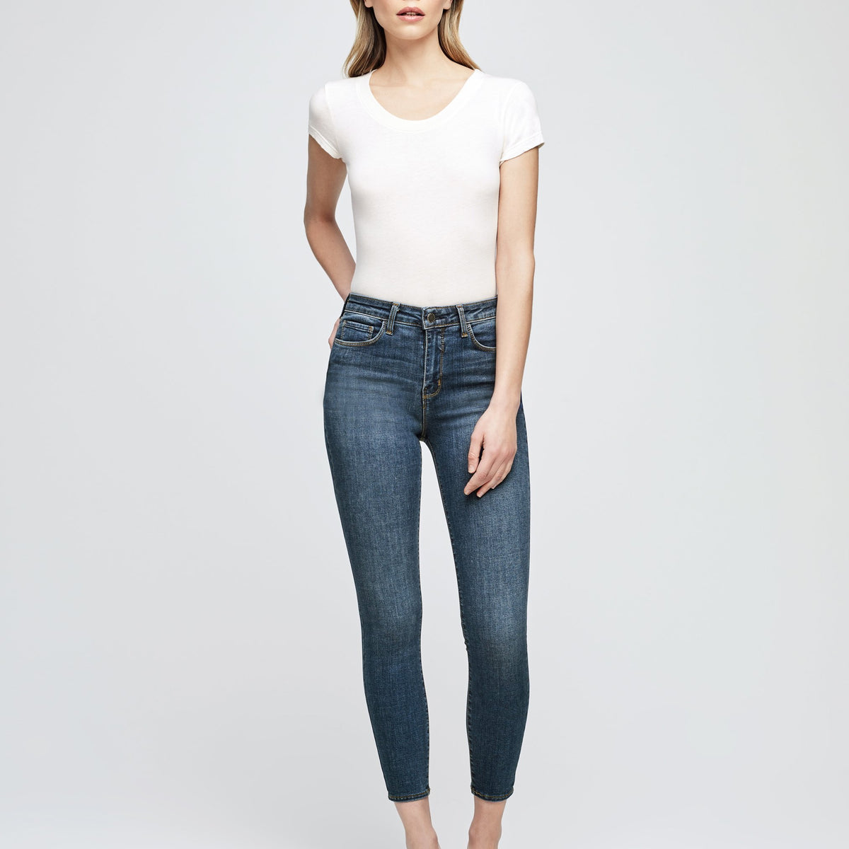 L'Agence Margot High-Rise Skinny Jean in Blue | UK L'Agence Margot High-Rise Skinny Jean in Blue | UK