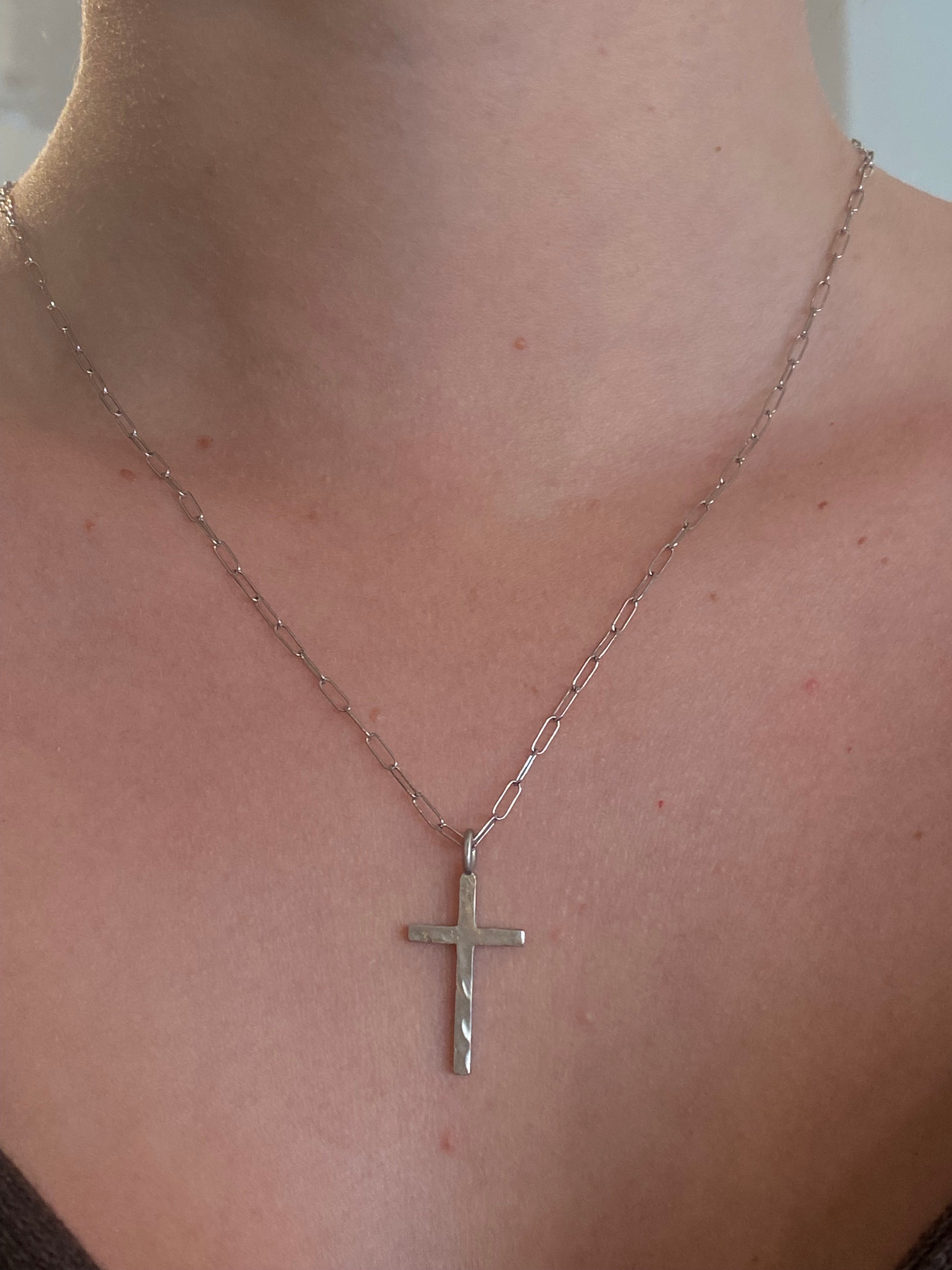 WD561 - 14kt Hammered Gold Cross Pendant (Chain sold Separately)