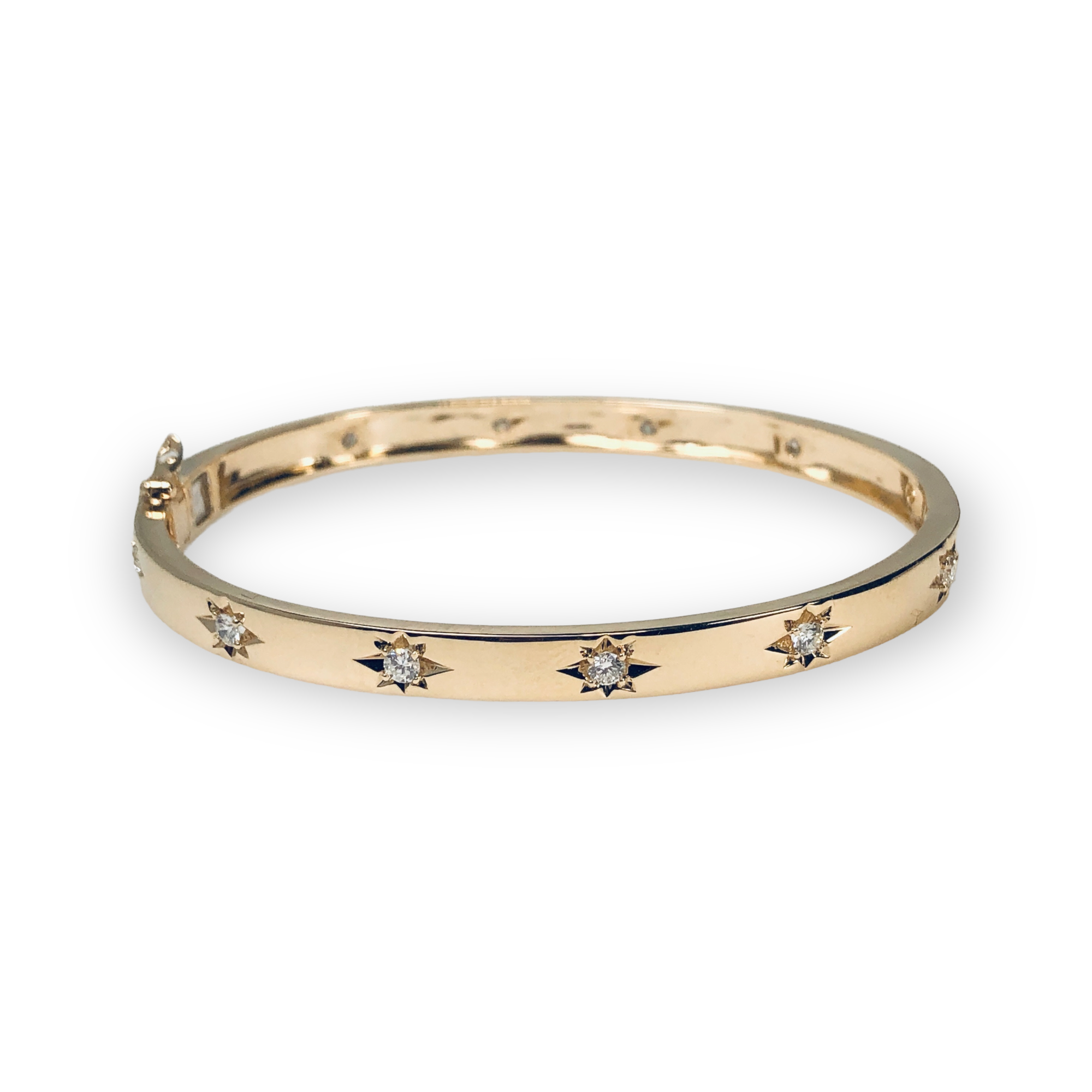 WD591 14kt gold with apporox .65ct of diamond cuff bangle