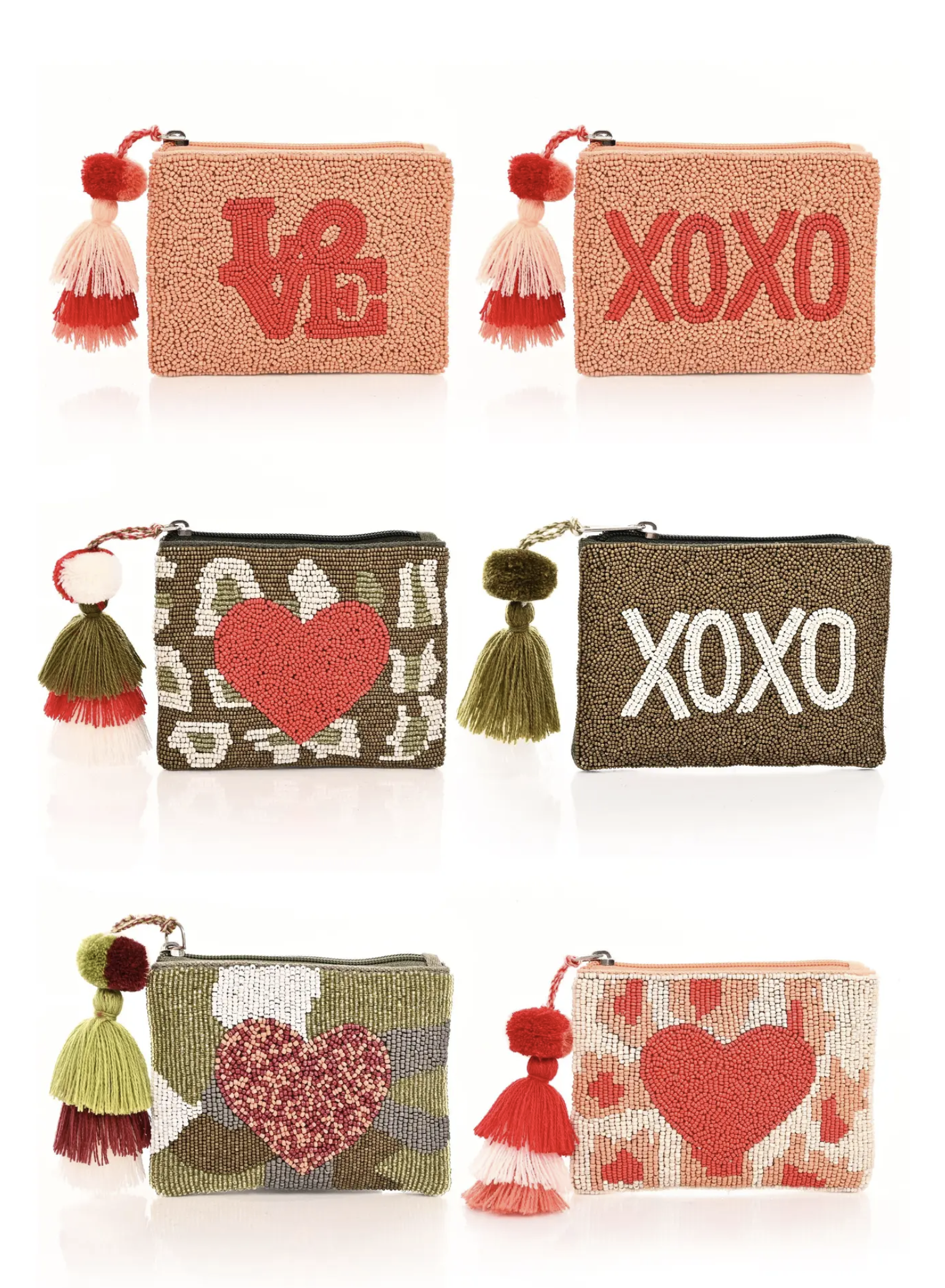 AB21-335 FAIRE Set Of 6 Love Coin Bags